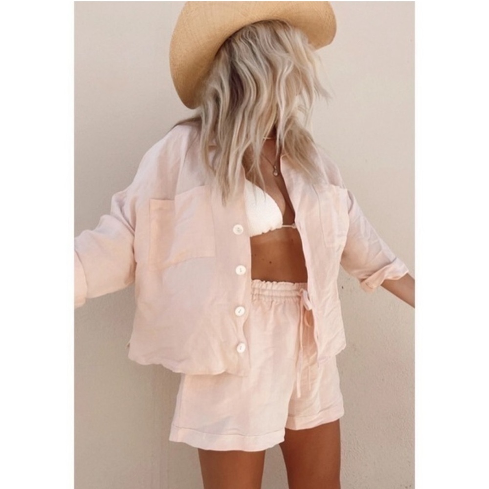 Show Me Your MuMu pink linen set XS